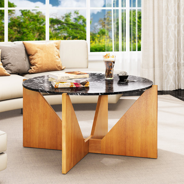 George Oliver Ints Genuine Marble Coffee Table - Wayfair Canada